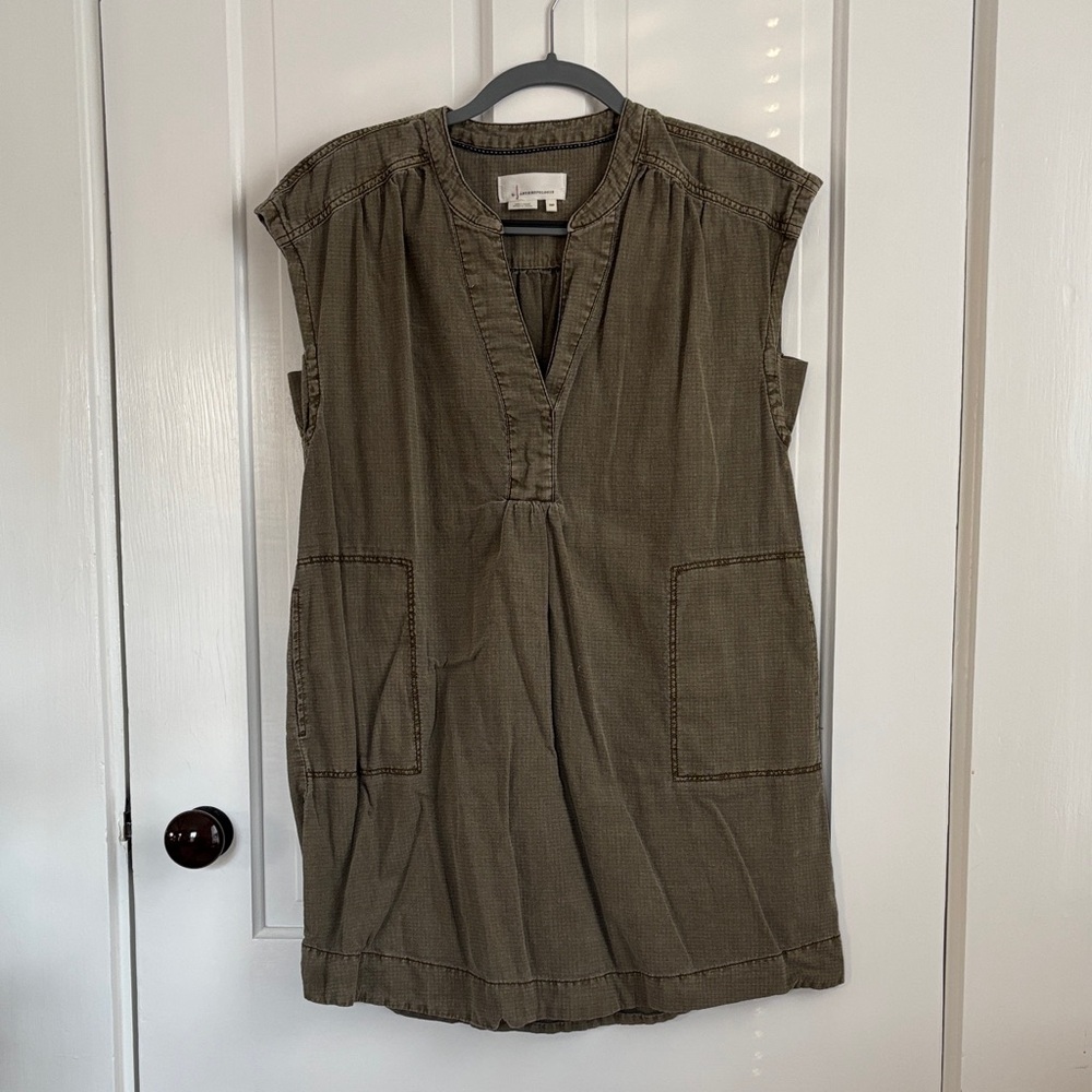 Anthropologie Olive Green Tunic Dress